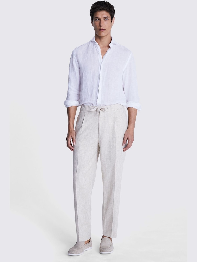 MOSS Natural Herringbone Beach Trousers - Image 2 of 3