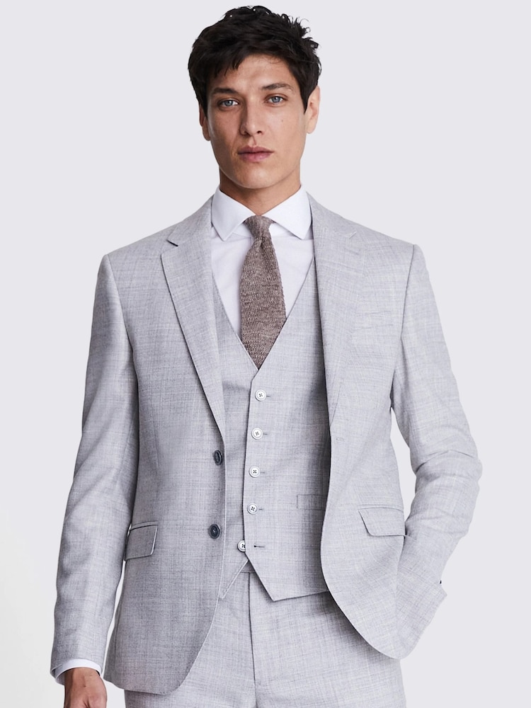 MOSS Grey Light Grey Marl Jkt Moss Slim Mixer Jacket - Image 1 of 5