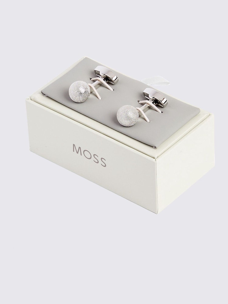 MOSS Grey Sphere Cufflinks - Image 2 of 2 MOSS Grey Sphere Cufflinks - Image 2 of 2