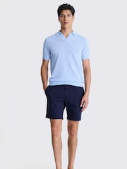 MOSS Blue Slim Fit Stretch Chino Shorts - Image 2 of 3