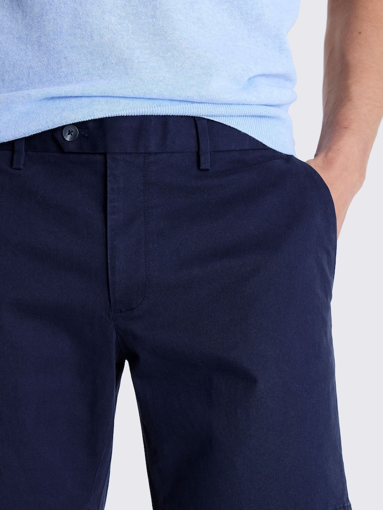 MOSS Blue Slim Fit Stretch Chino Shorts - Image 3 of 3