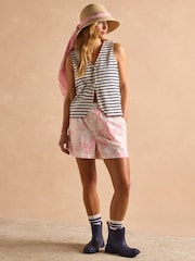 Pink Toile de Jouy - Joules Amara Pull-On Cotton Shorts - Imagen 10 de 14