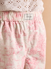 Pink Toile de Jouy - Joules Amara Pull-On Cotton Shorts - Imagen 3 de 14