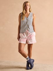 Pink Toile de Jouy - Joules Amara Pull-On Cotton Shorts - Imagen 9 de 14