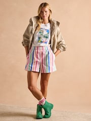 Rayas multicolor - Joules Amara Pull-On Cotton Shorts - Imagen 10 de 12