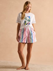 Rayas multicolor - Joules Amara Pull-On Cotton Shorts - Imagen 6 de 12