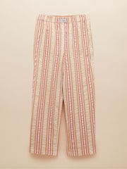 Joules Hallie Orange Stripe Pull-On Cotton Trousers - Image 14 of 14