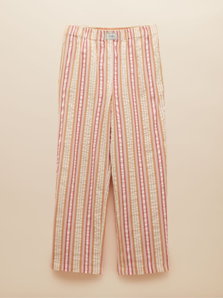 Joules Hallie Orange Stripe Pull-On Cotton Trousers - Image 14 of 14