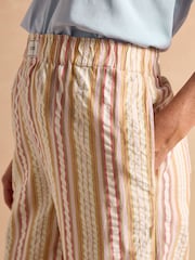 Joules Hallie Orange Stripe Pull-On Cotton Trousers - Image 5 of 14