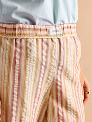 Joules Hallie Orange Stripe Pull-On Cotton Trousers - Image 8 of 14