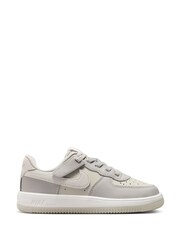 Nike Grey Junior Air Force 1 Low LV8 EasyOn Trainers - Image 1 of 12