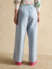 Joules Hallie Blue Stripe Pull-On Cotton Trousers - Image 3 of 9