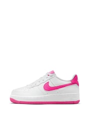 Nike White/Pink Air Force 1 Youth Trainers - Image 2 of 9
