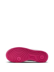 Nike White/Pink Air Force 1 Youth Trainers - Image 7 of 9