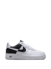 Nike Black/White Youth Air Force 1 Trainers - Image 1 of 11