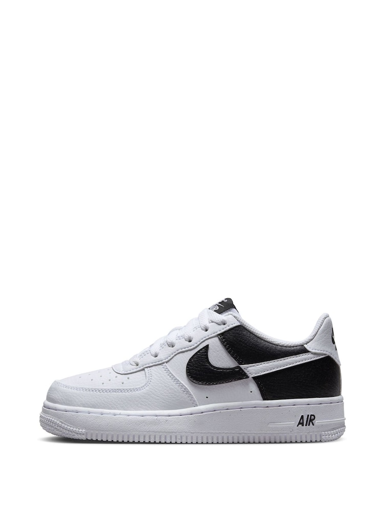 Nike Black/White Youth Air Force 1 Trainers - Image 2 of 11