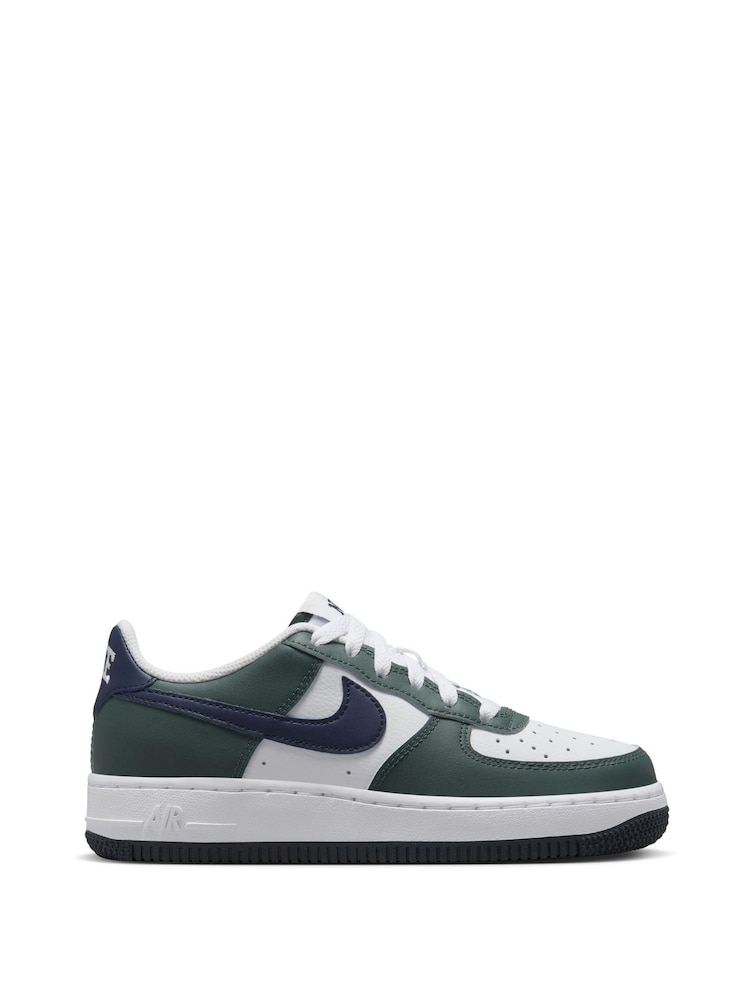 Nike Green/White Air Force 1 Youth Trainers - Image 1 of 10