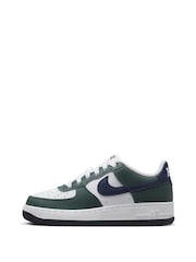 Nike Green/White Air Force 1 Youth Trainers - Image 2 of 10