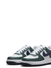 Nike Green/White Air Force 1 Youth Trainers - Image 5 of 10