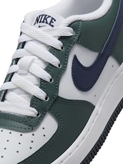 Nike Green/White Air Force 1 Youth Trainers - Image 9 of 10