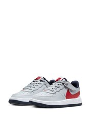 Nike Grey/Red Junior Air Force 1 Lv8 EasyOn Trainers - Image 10 of 11