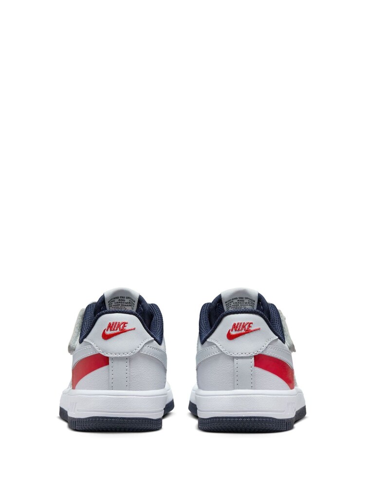 Nike Grey/Red Junior Air Force 1 Lv8 EasyOn Trainers - Image 2 of 11