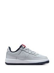 Nike Grey/Red Junior Air Force 1 Lv8 EasyOn Trainers - Image 3 of 11