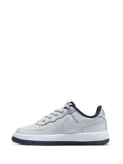 Nike Grey/Red Junior Air Force 1 Lv8 EasyOn Trainers - Image 4 of 11