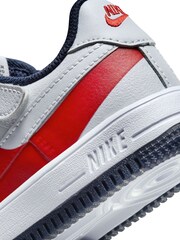 Nike Grey/Red Junior Air Force 1 Lv8 EasyOn Trainers - Image 9 of 11