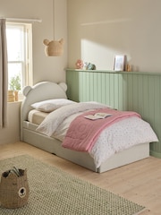 Casual Boucle Natural Oyster Trundle Bed Bertie Bear Kids Upholstered Trundle Bed Frame - Image 1 of 6