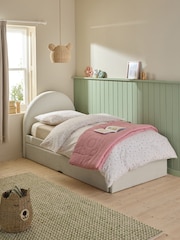 Casual Boucle Natural Oyster Trundle Bed Bertie Bear Kids Upholstered Trundle Bed Frame - Image 2 of 6
