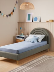 Casual Boucle Sage Green Kids Rainbow Upholstered Standard Bed - Image 2 of 4