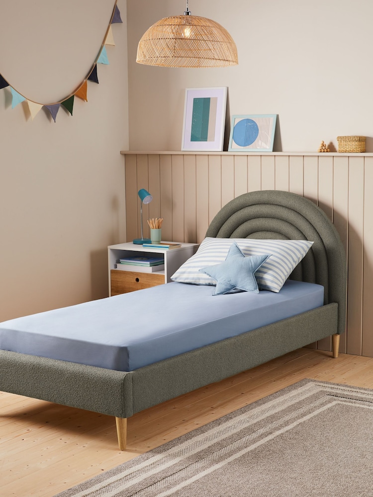 Casual Boucle Sage Green Kids Rainbow Upholstered Standard Bed - Image 2 of 4
