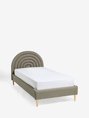 Casual Boucle Sage Green Kids Rainbow Upholstered Standard Bed - Image 3 of 4