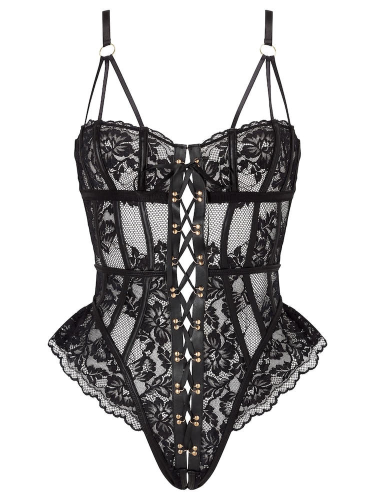 Ann Summers Black Boudoir Tease Lace Detail Teddy - Image 4 of 4