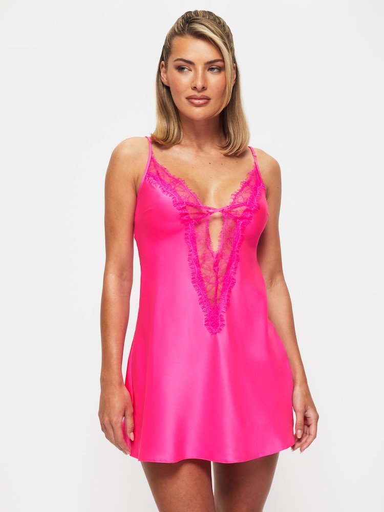 Ann Summers Pink Cherryann Satin Slip Chemise - Image 1 of 5