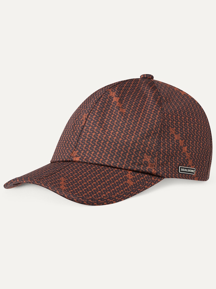 Sealskinz Orange Roughton Waterproof Foldable Peak Print Cap - Image 1 of 3