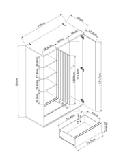 Oak Effect Kids Oslo Bronx Triple Wardrobe - Image 4 of 11