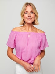 Aspiga Pink Ilana Frill Gauze Top - Image 1 of 5