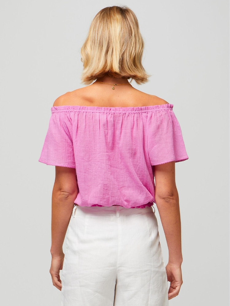 Aspiga Pink Ilana Frill Gauze Top - Image 2 of 5