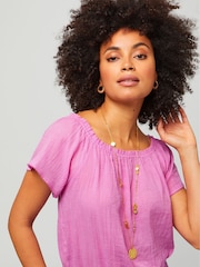 Aspiga Pink Ilana Frill Gauze Top - Image 3 of 5