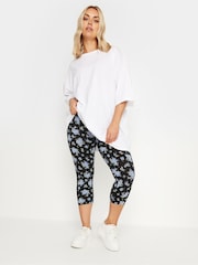 Yours Curve Blue Cropped Leggings 2 Pack - Image 3 of 6