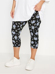 Yours Curve Blue Cropped Leggings 2 Pack - Image 4 of 6
