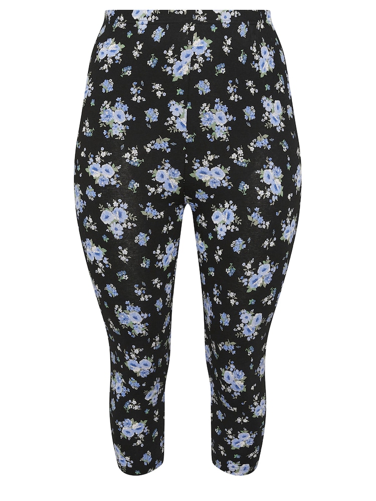 Yours Curve Blue Cropped Leggings 2 Pack - Image 6 of 6