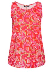 Yours Curve Pink Ground Print Swing Vest Top - Image 5 of 5