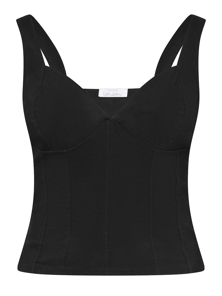 Yours Curve Black Corset Top - Image 5 of 5