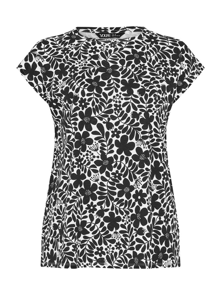 Yours Curve Black 100% Cotton Grown On Sleeve T-Shirt - Image 5 of 5 Yours Curve Black 100% Cotton Grown On Sleeve T-Shirt - Image 5 of 5
