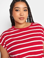 Yours Curve Red 100% Cotton Grown On Sleeve T-Shirt - Image 5 of 6