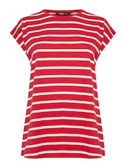 Yours Curve Red 100% Cotton Grown On Sleeve T-Shirt - Image 6 of 6