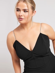 Yours Curve LONDON Diamante Corset Jumpsuit - Imagen 2 de 5